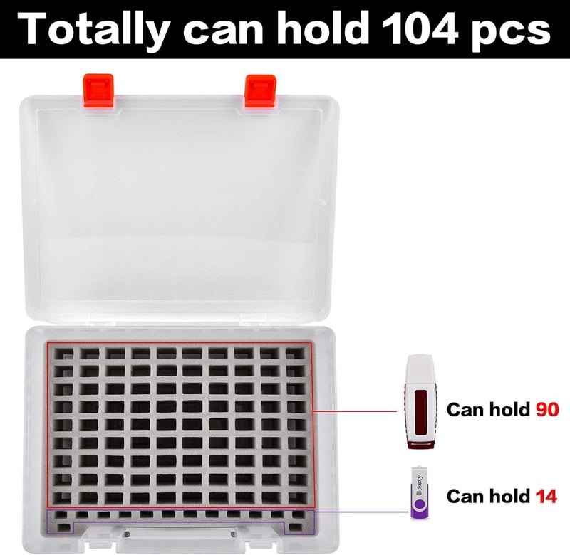FULLCASE Flash Drive Case USB Memory Stick SD Card Storage Organizer- Holds 104pcs Thumb Drives Electronic Accessories Holder for Sandisk for Samsung for Inland for PNY for Netac (White) - Image 3